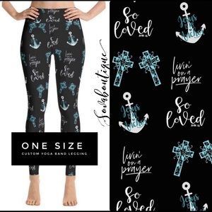 Jesus Is My Anchor Black Women’s Leggings | OS